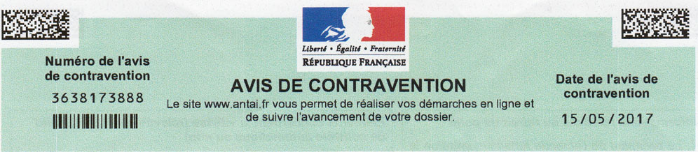 D13E Dordogne, localiser son infraction  partir de l'avis de contravention